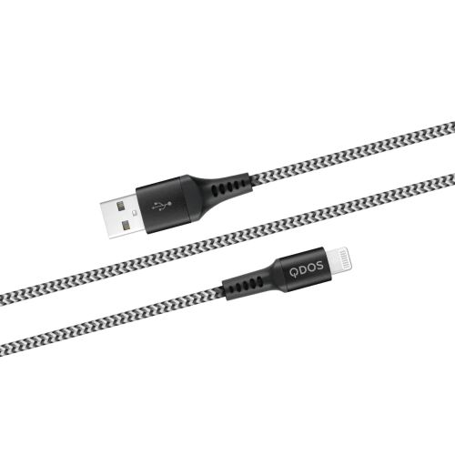 QDOS USB-A to Lightning Woven Cable (2 m)