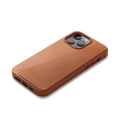 Mujjo Full Leather Wallet Case for iPhone 14 Pro Max - Tan