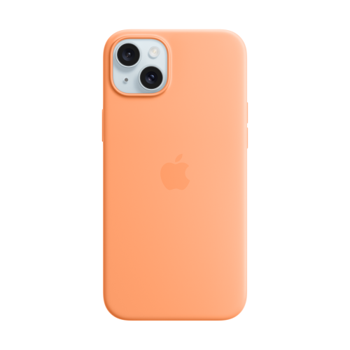 Apple iPhone 15 Plus Silicone Case w/MagSafe - Orange Sorbet